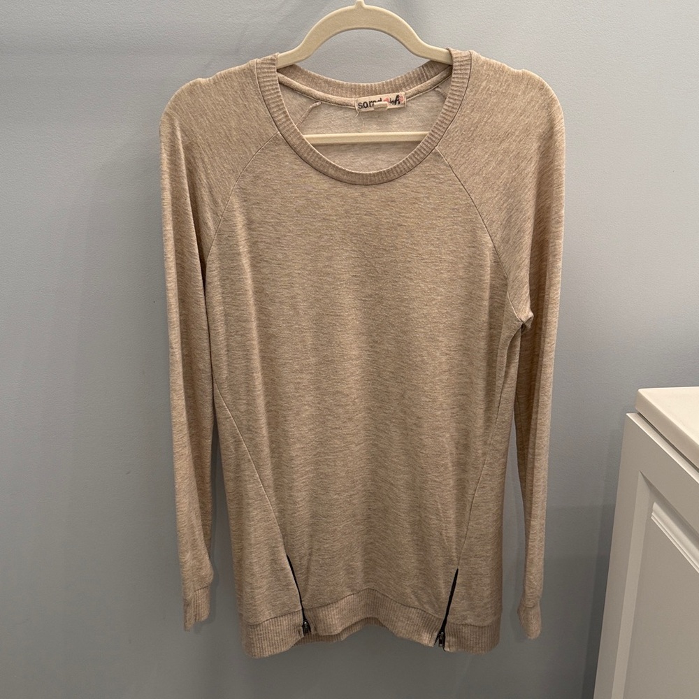 Women's Beige Long Sleeve Top